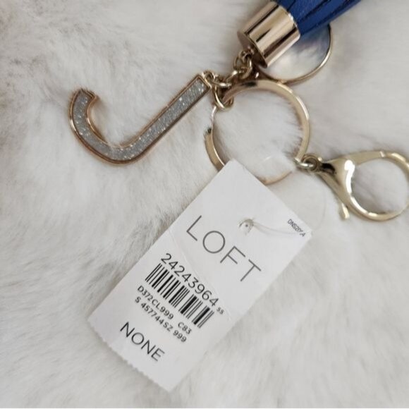 LOFT Leather Initial "J" Keychain/ Handbag Charm - Picture 2 of 5